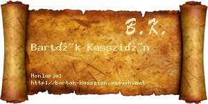Barták Kasszián névjegykártya